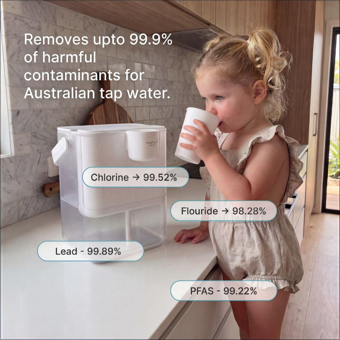 HydroX Electric Water Filter Pitcher in modern kitchen setup