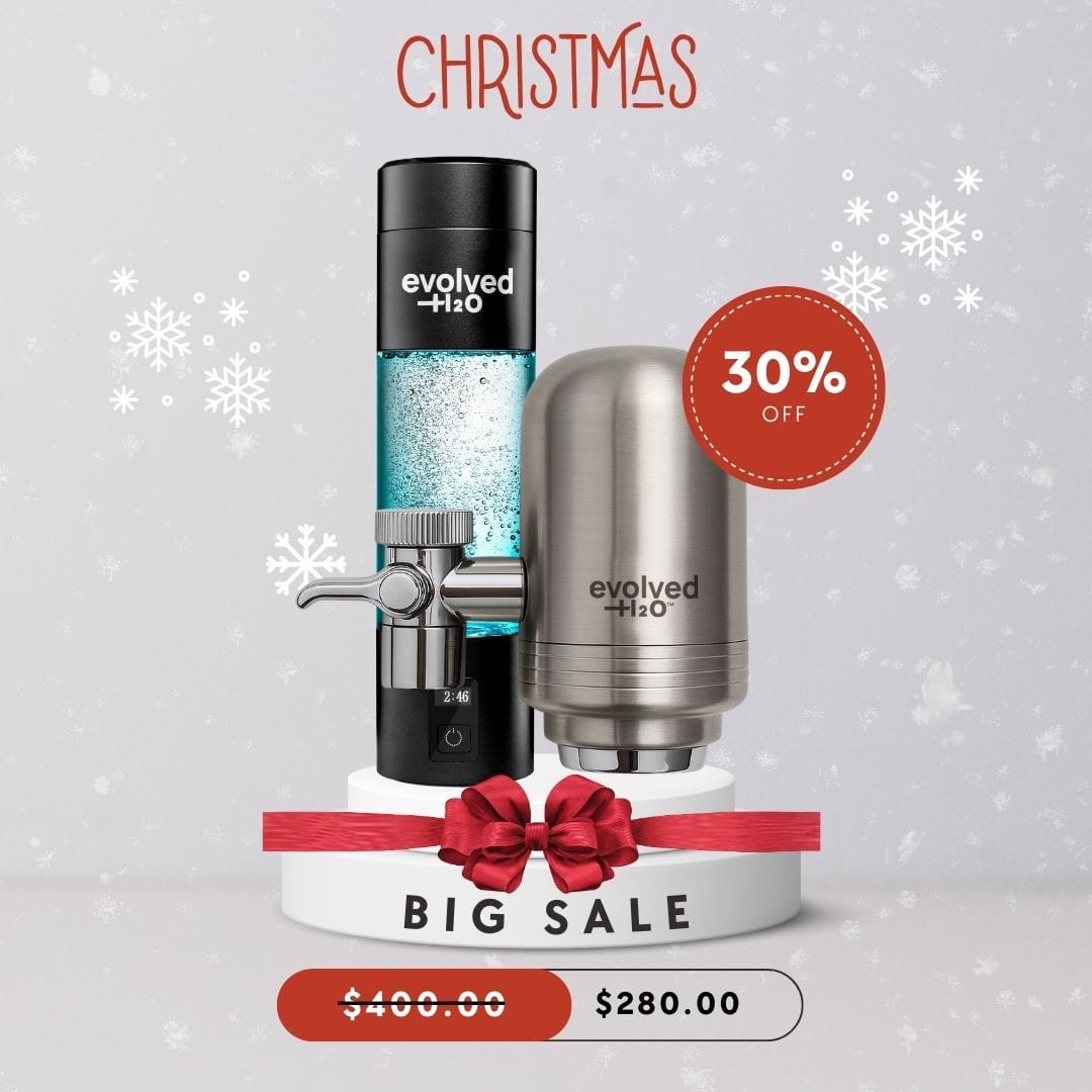 Evolved H2O The Ultimate Hydration System Black Hydrogen: Pro Bottle & Tap Filter