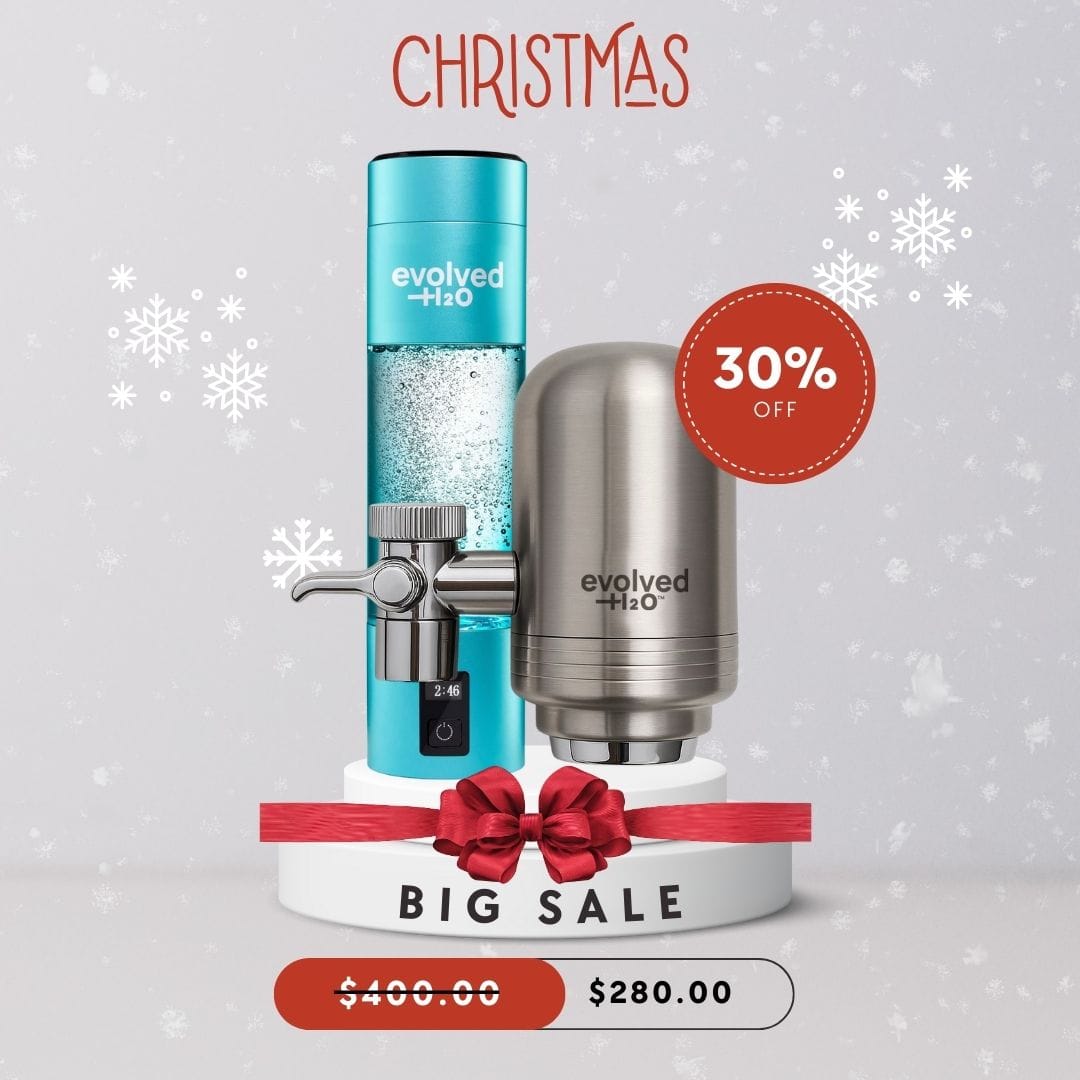 Evolved H2O The Ultimate Hydration System Blue Hydrogen: Pro Bottle & Tap Filter