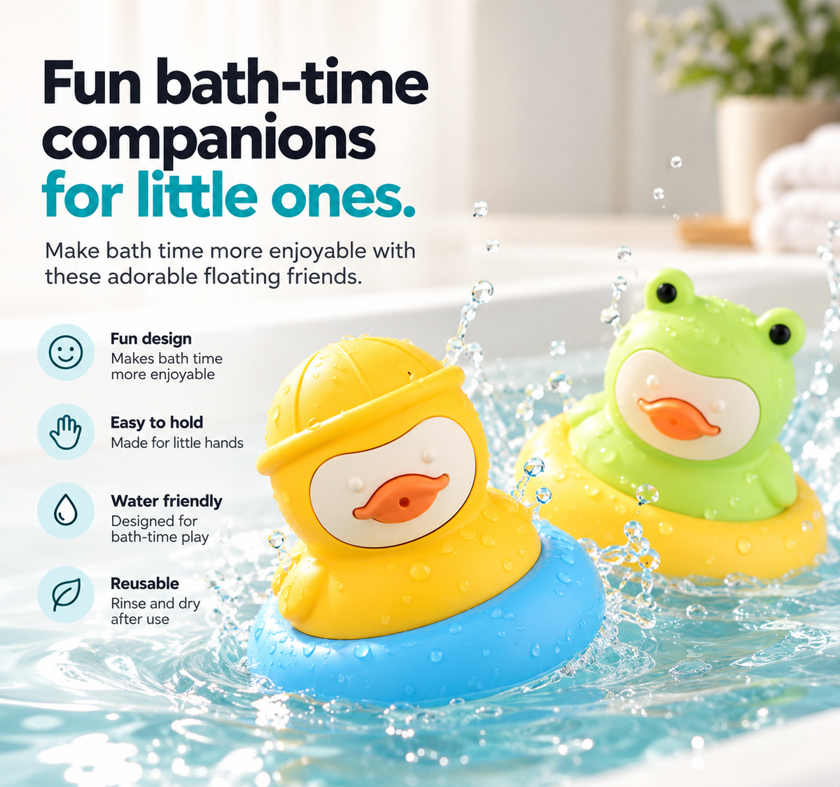 Evolved H2O™ Easy-Clean Baby Bath Toy