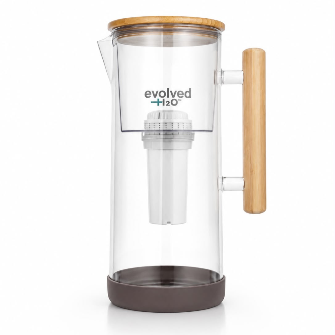 Evolved H2O™ Glass Water Filter Jug