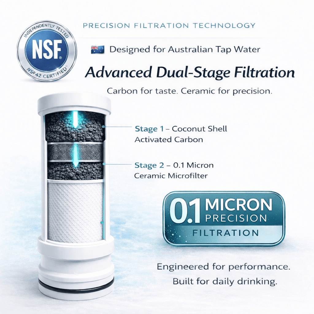 NSF certified tap water filter for cleaner and better tasting drinking water