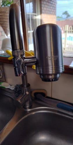 Customer photo of the Evolved H2O tap filter from Denise T.'s review