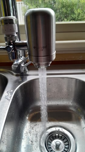 Customer photo of the Evolved H2O tap filter fitted by Wendy H.