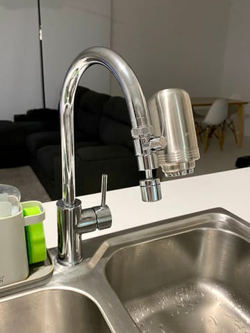 Customer photo of the Evolved H2O tap filter from Kat D.'s review