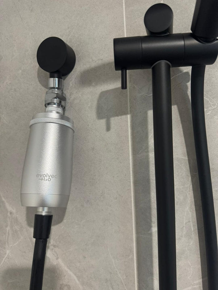 Customer photo of the shower filter installed